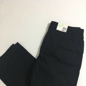 Tummy Slimming Flat Front Capris Classic Black 8